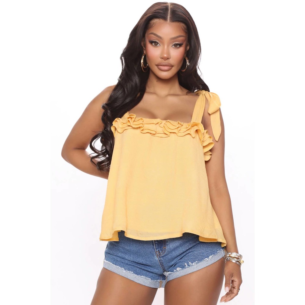 CROP TOP MUSTARD  BLOUSE